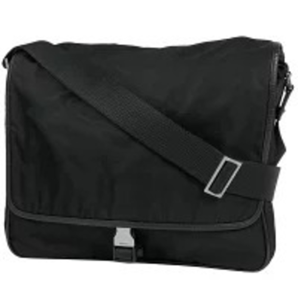 Prada Plate Shoulder Bag Messenger Nero Black